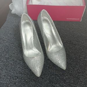 Women heels silver glitter
